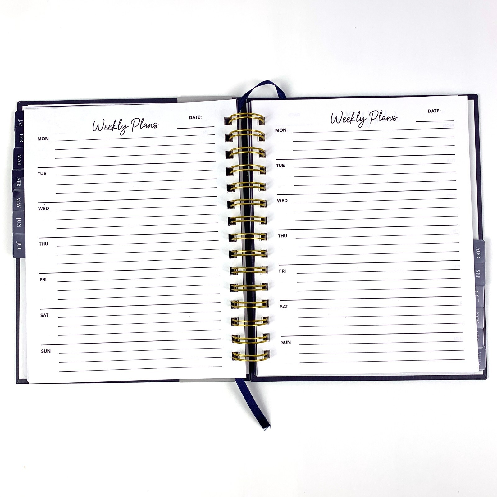 Pembrook Premium Spiral Bound Planner No Date Weekly Monthly Ribbon Bookmark 160