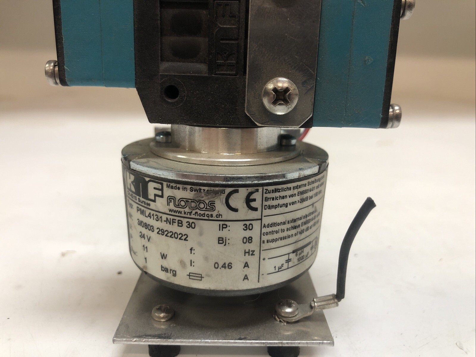 1 Used KNF PML4131-NFB 30 Diaphragm Liquid Pump 0.46A 24VDC, IP: 30, Bj: 08
