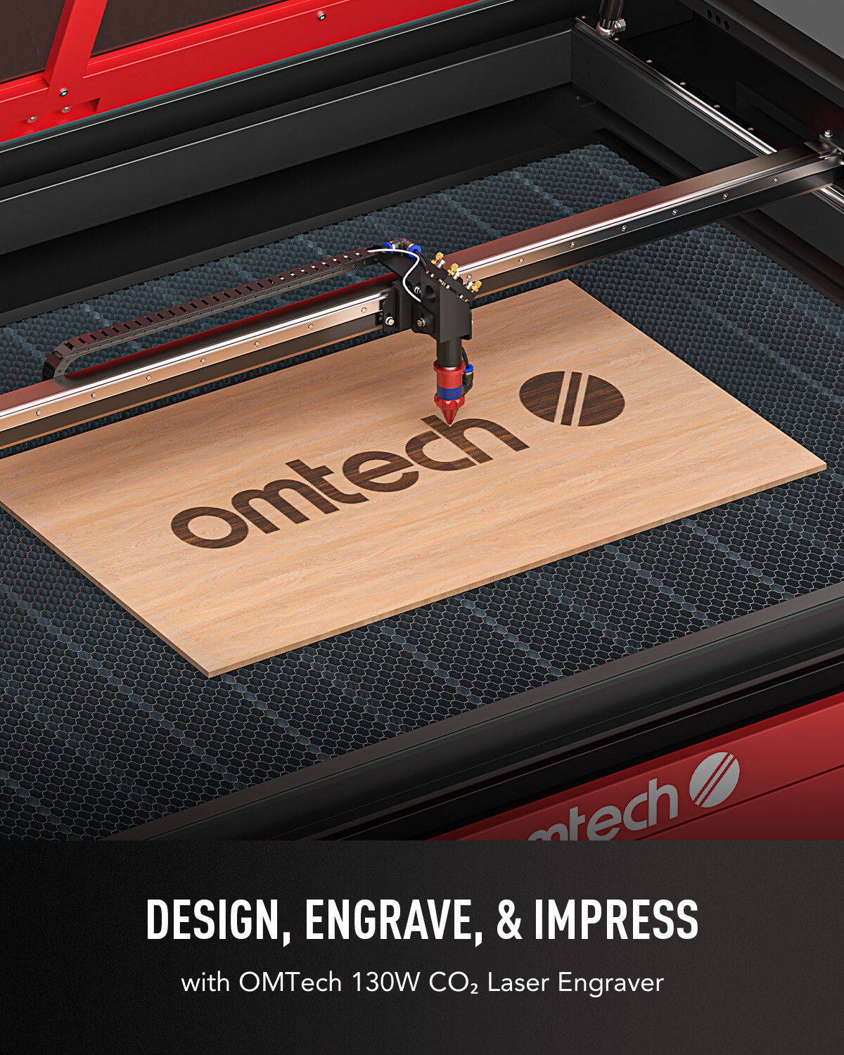 OMTech AF3551-130 130W CO2 Laser Engraver Cutter Cutting Engraving Machine 2023