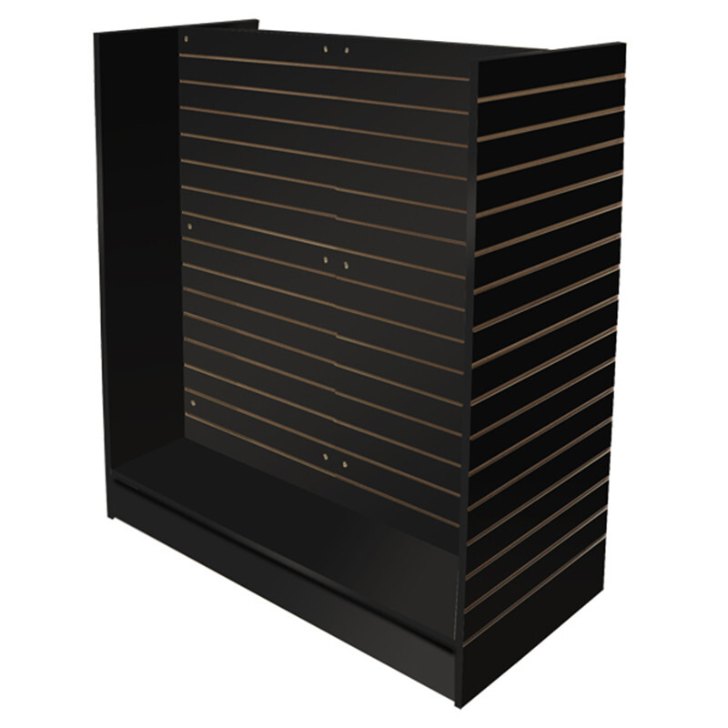 Black Slatwall Gondola Display – 48″W x 24″D x 54″H, Assembly Required