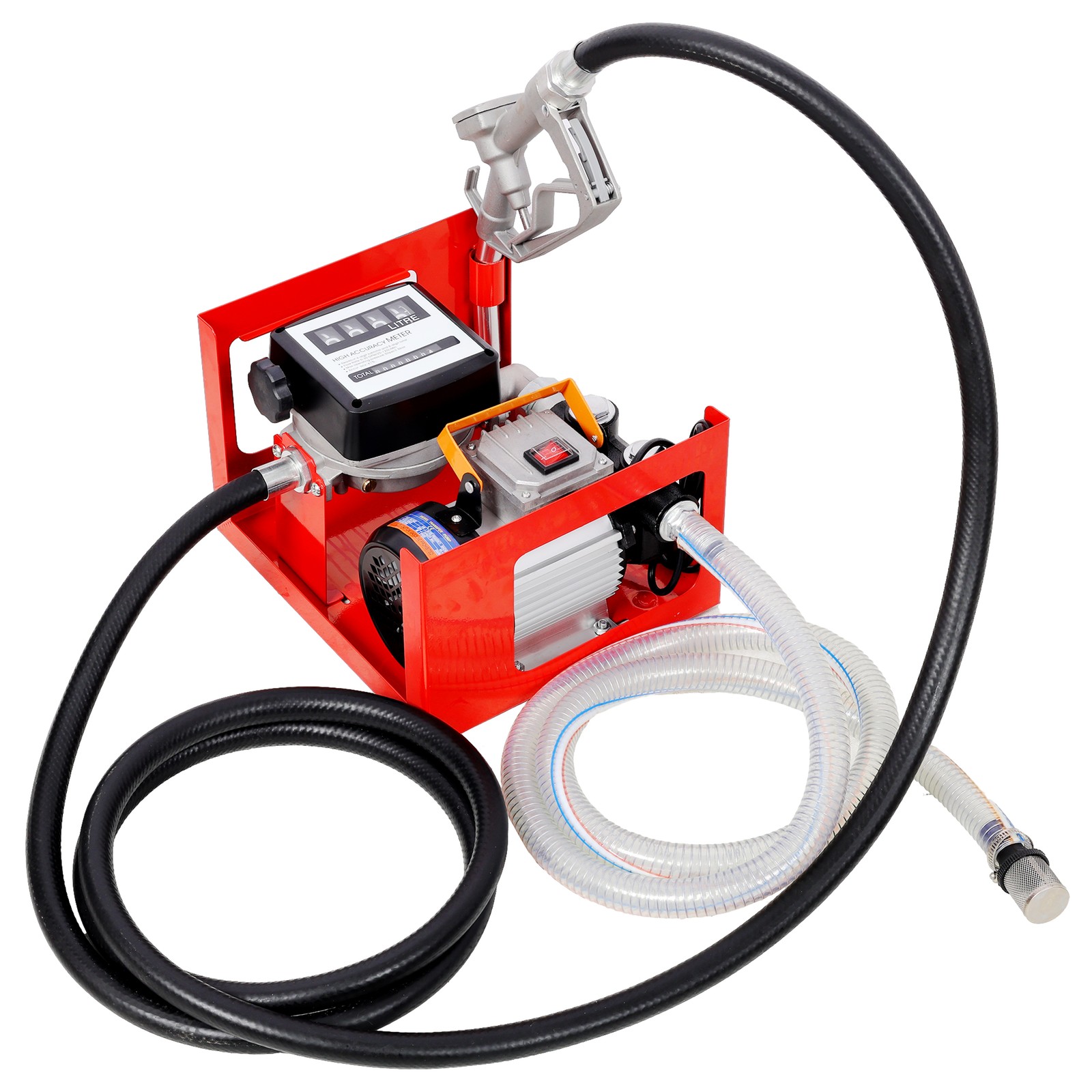 110V Diesel Fuel Transfer Pump Kit 60L/min Flow Meter 13ft Hose