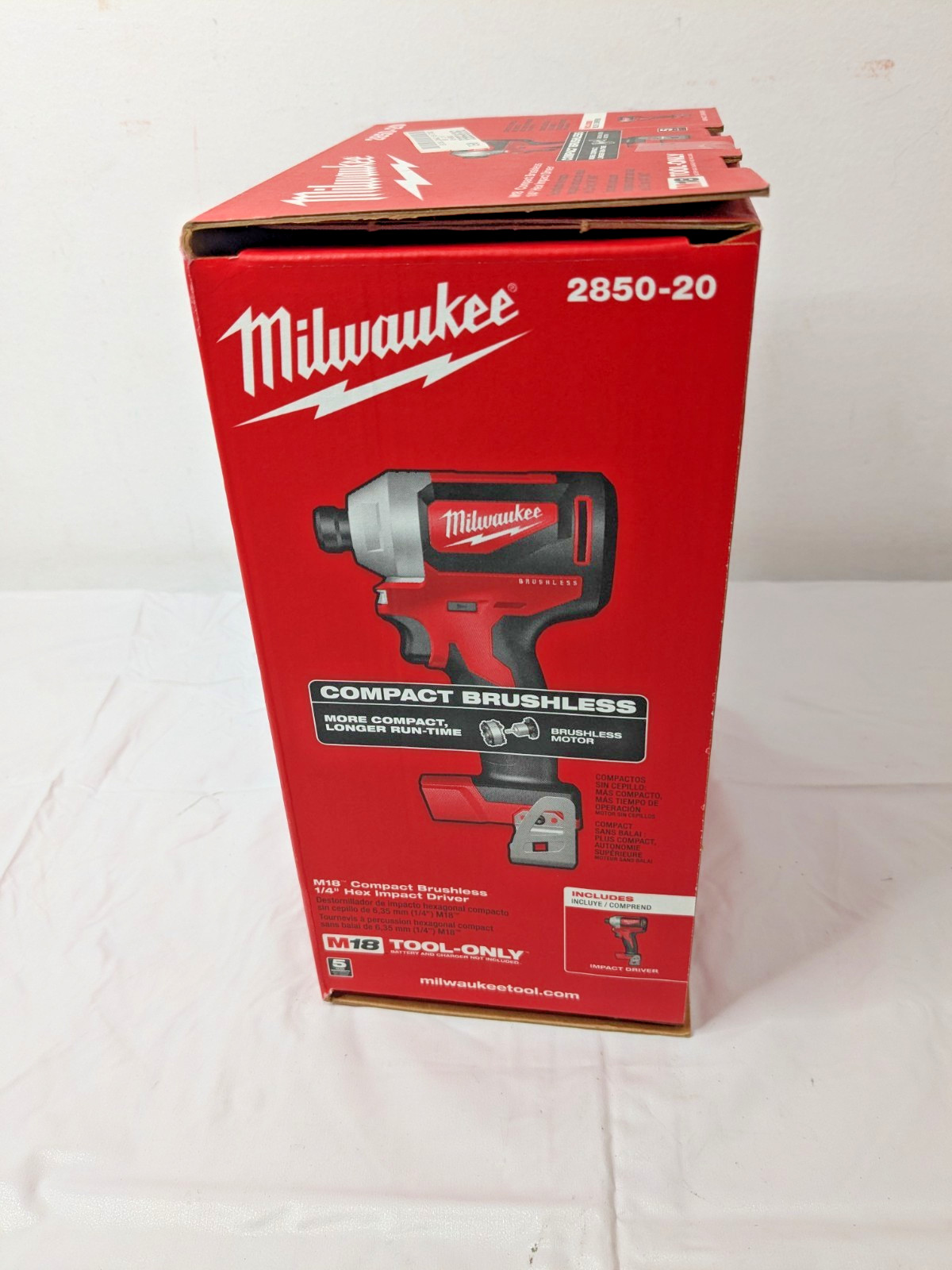 Milwaukee M18 Compact Brushless 1/4″ Hex Impact Driver 2850-20 TOOL ONLY