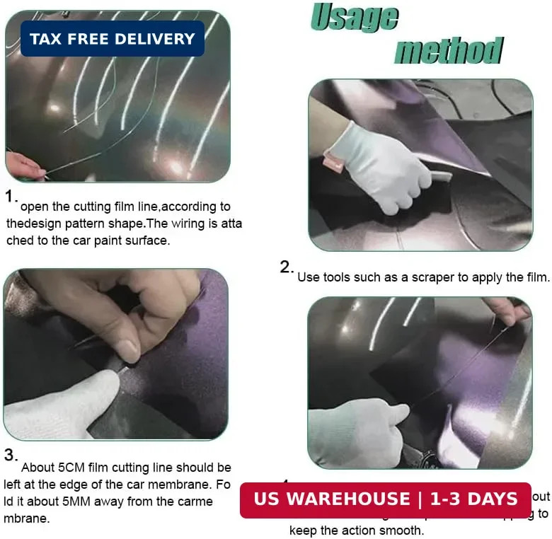 ZIMISI Finish Line Vinyl Wrap Cutting Tape Roll, 16.4FT/5M Car Wrap Tapes, Knife