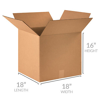 UOFFICE Corrugated Boxes 18 x 18 x 16″ Pack of 20 Shipping Cartons
