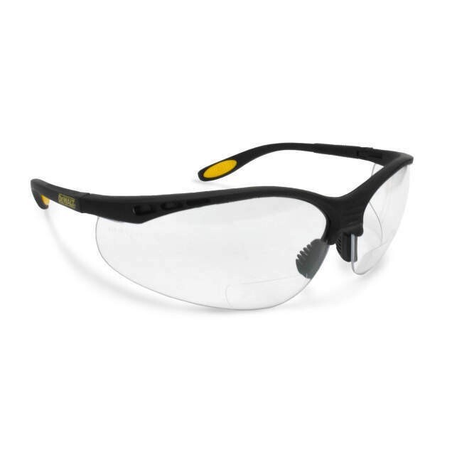 DeWalt Reinforcer BIFOCAL Protective Readers Safety Glasses CLEAR Lens +3.0 Z87+