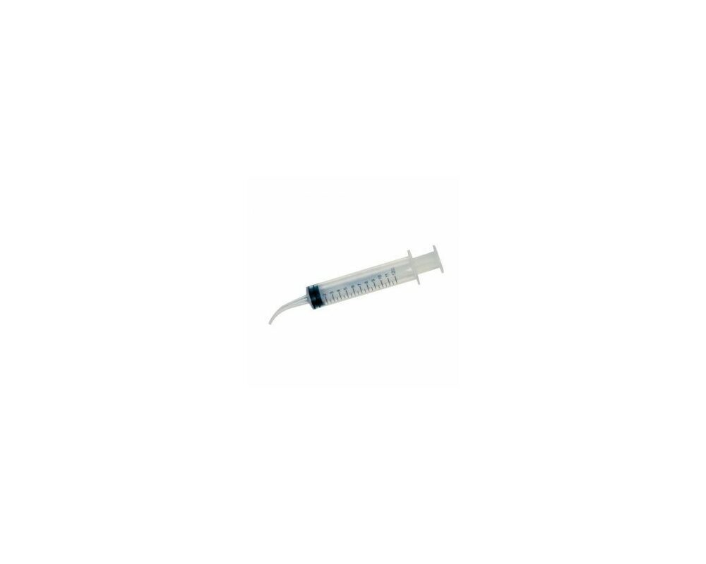 12cc Curved Tip Oral Irrigation Syringes Disposable Dental Utility (50 count)