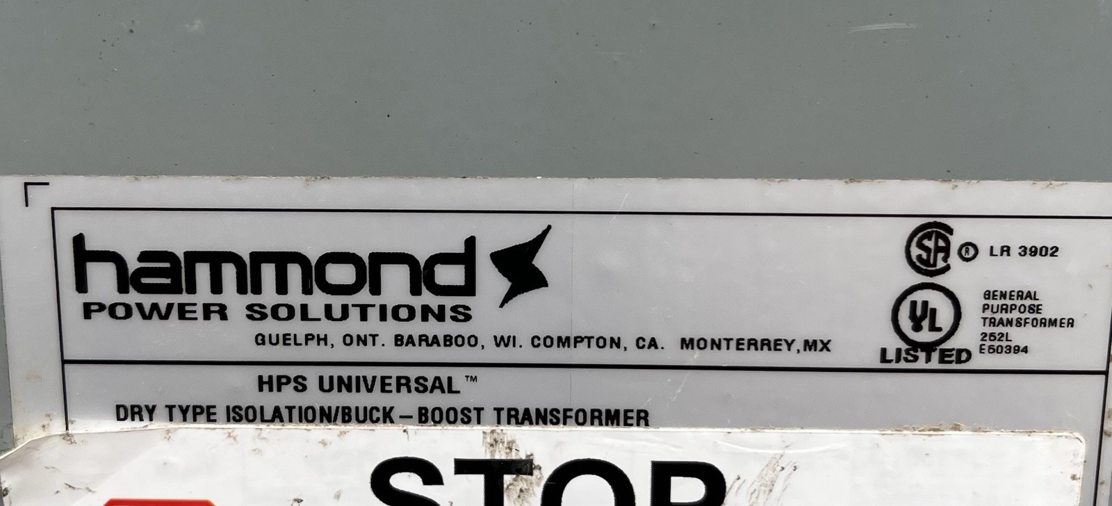 Hammond Power Solutions Transformer Buck Boost Series AB00821421 New Without Box