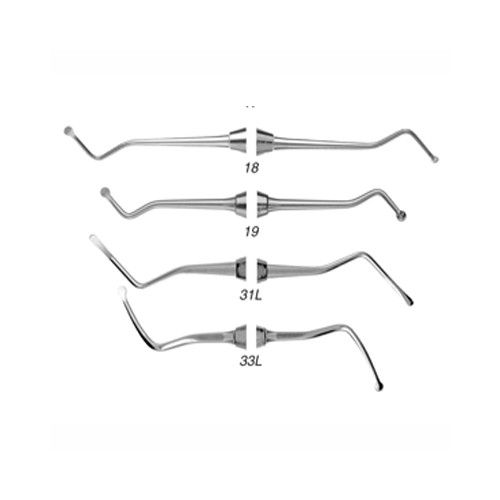 Quala EXC19Q Double End #19 Dental Excavator Large Spoon With #1/4 Round Handle