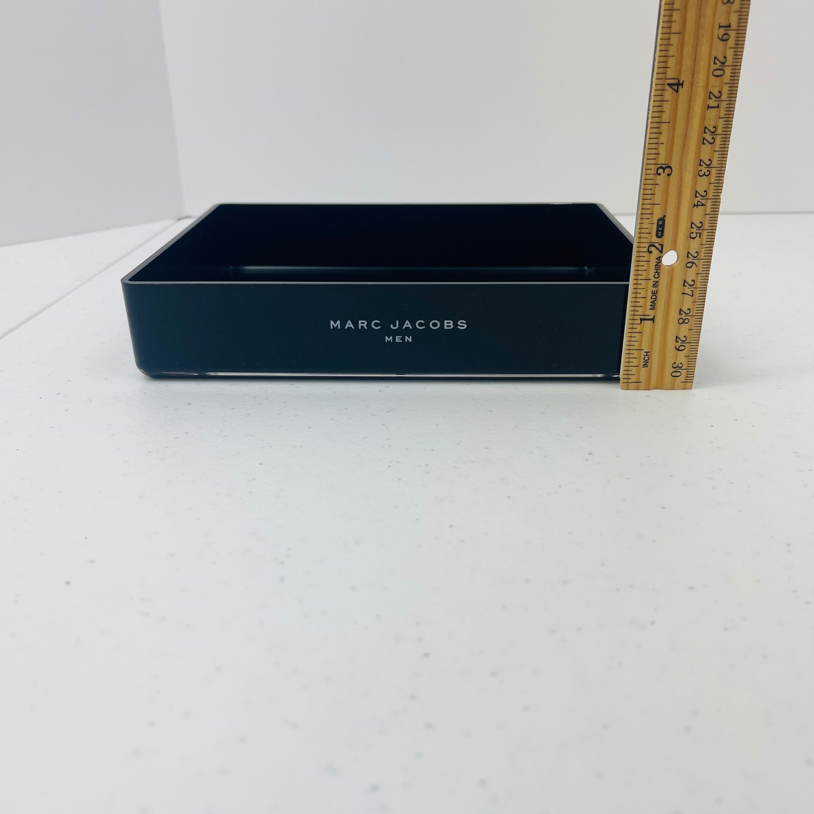 Marc Jacobs Men Black Acrylic Valet Tray Catchall Desk Organizer Minimalist