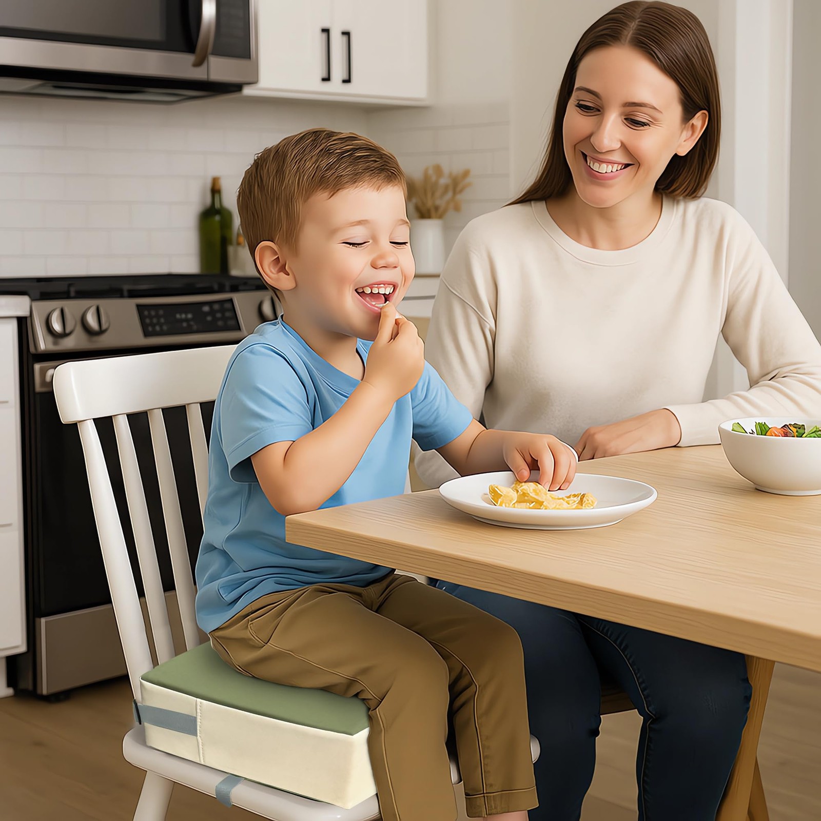 Eiury Toddler Booster Seat, Dining Table Kitchen Chair, Waterproof Anti-Scratch