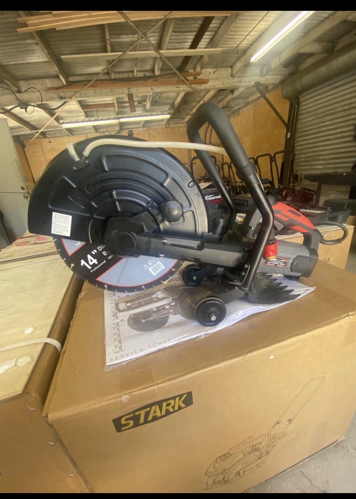 XtremepowerUS Stark 14″ Electric Handheld Cut-Off Saw, Max 14″ Blade