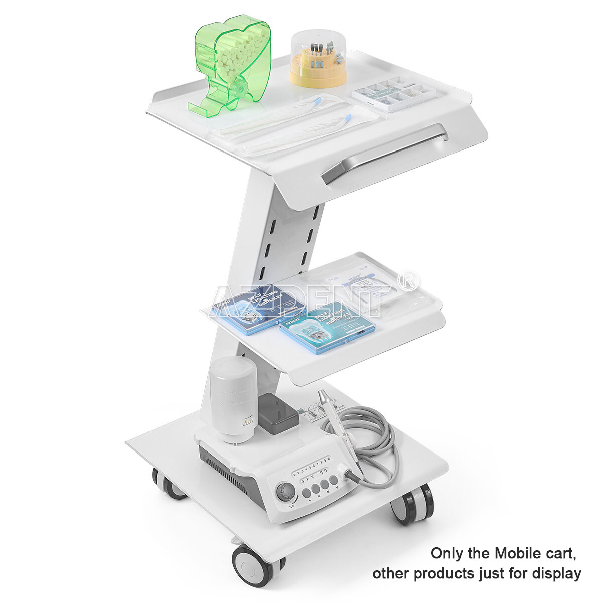 AZDENT Dental Mobile Cabinet Cart with Drawers /Tool Cart Trolley with Sockets
