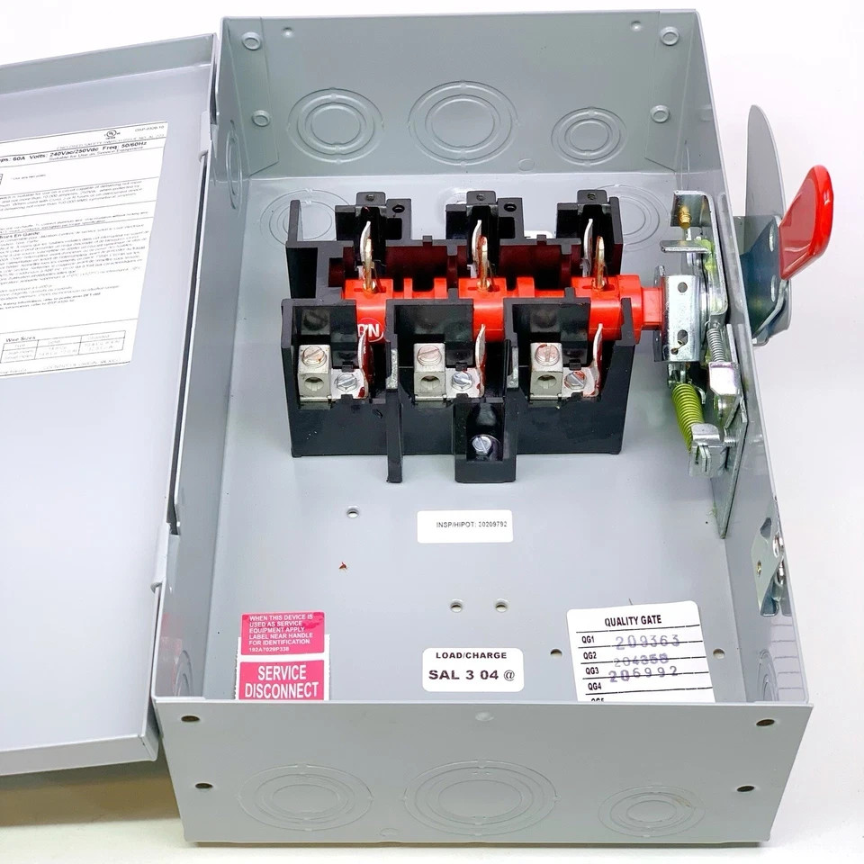 GE TGN3322 60 amp 3P 240v NON Fused Indoor Disconnect Switch **BRAND NEW**