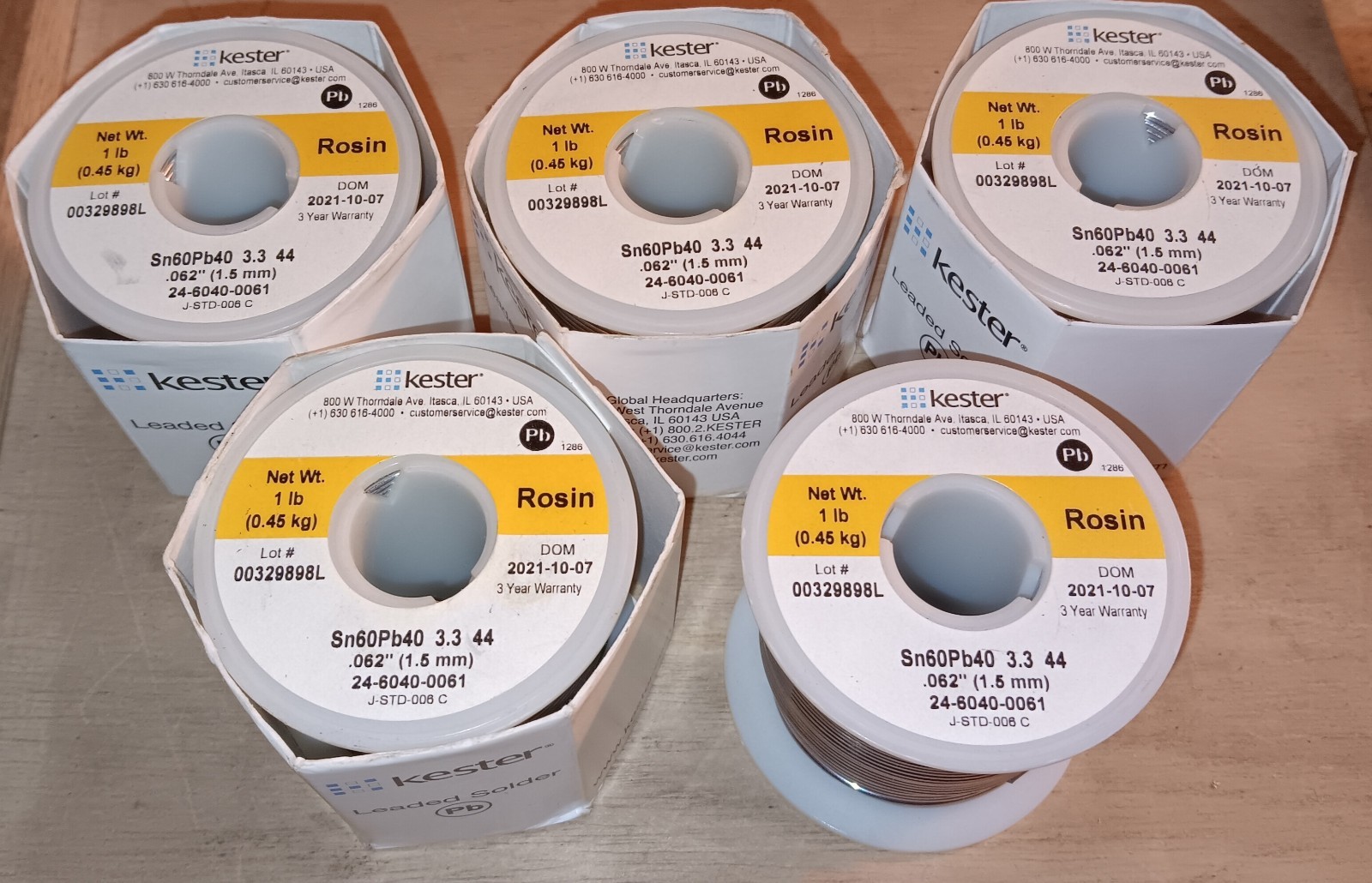 Kester Sn60Pb40 Rosin Core Solder 24-6040-0061 5lbs