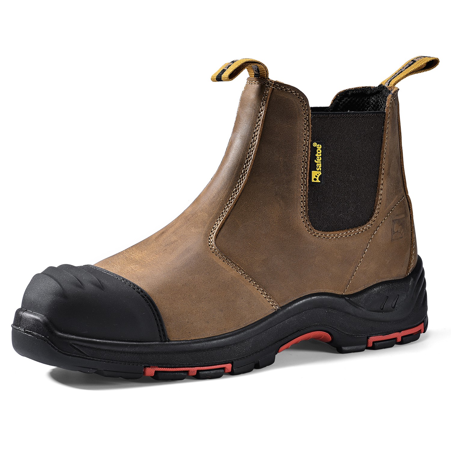 SAFETOE Men’s Composite Toe Chelsea Boots – Slip On Water Resistant ASTM F2413