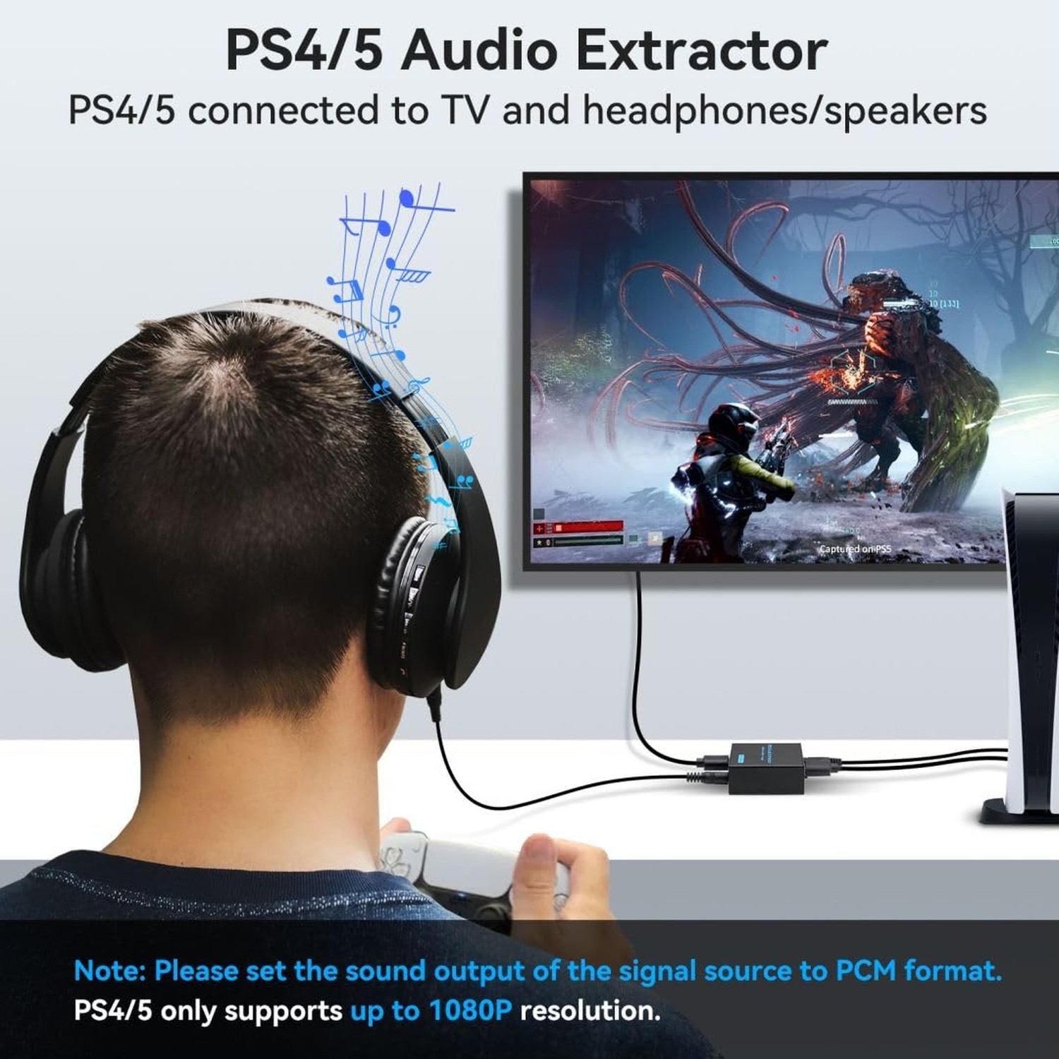VPFET HDMI Audio Extractor 4K HDMI to Optical 3.5mm AUX Audio Adapter Splitte…