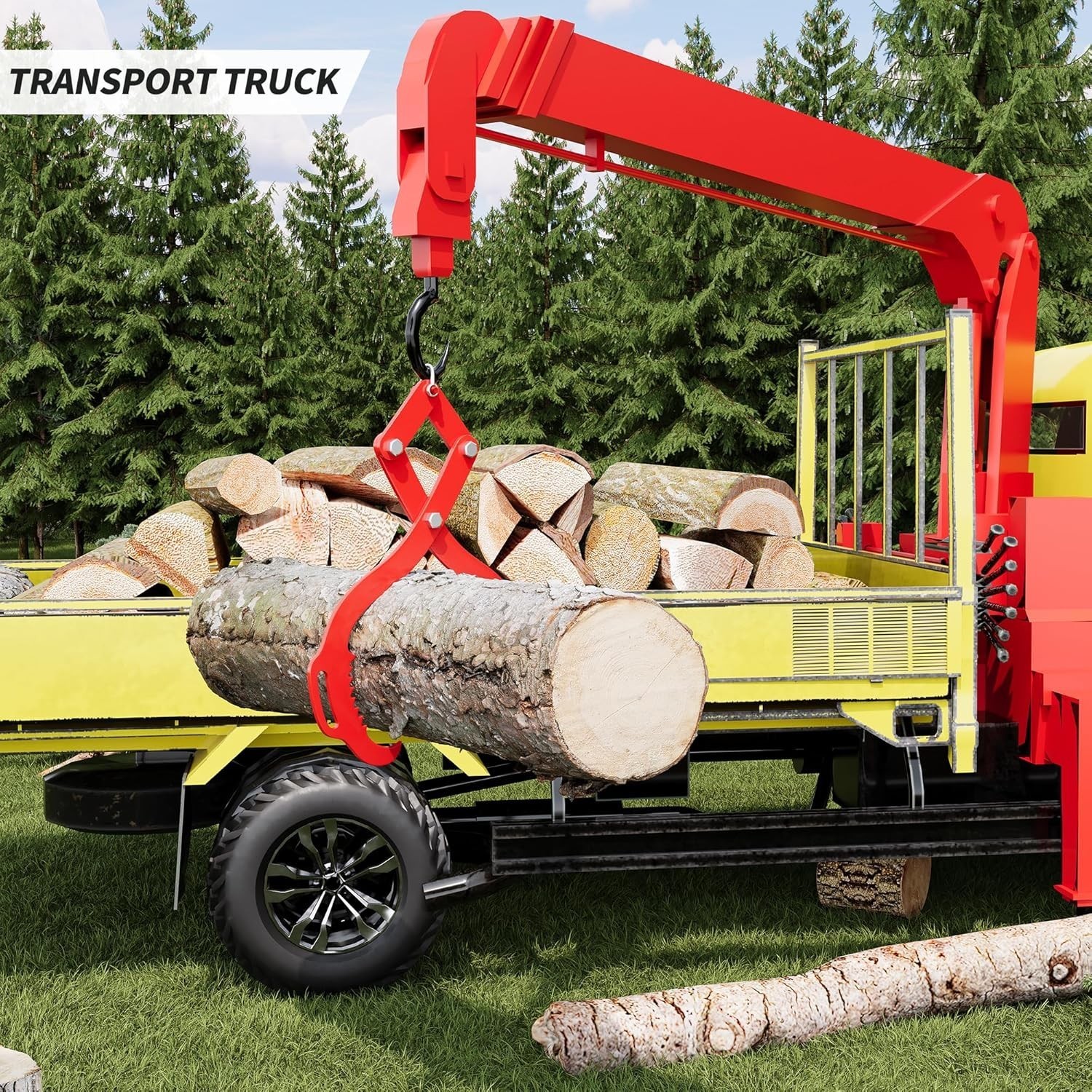 18″ 2-Claws Hook Log Lifting Tongs Heavy Duty Metal Grapple Timber Claw 800lbs