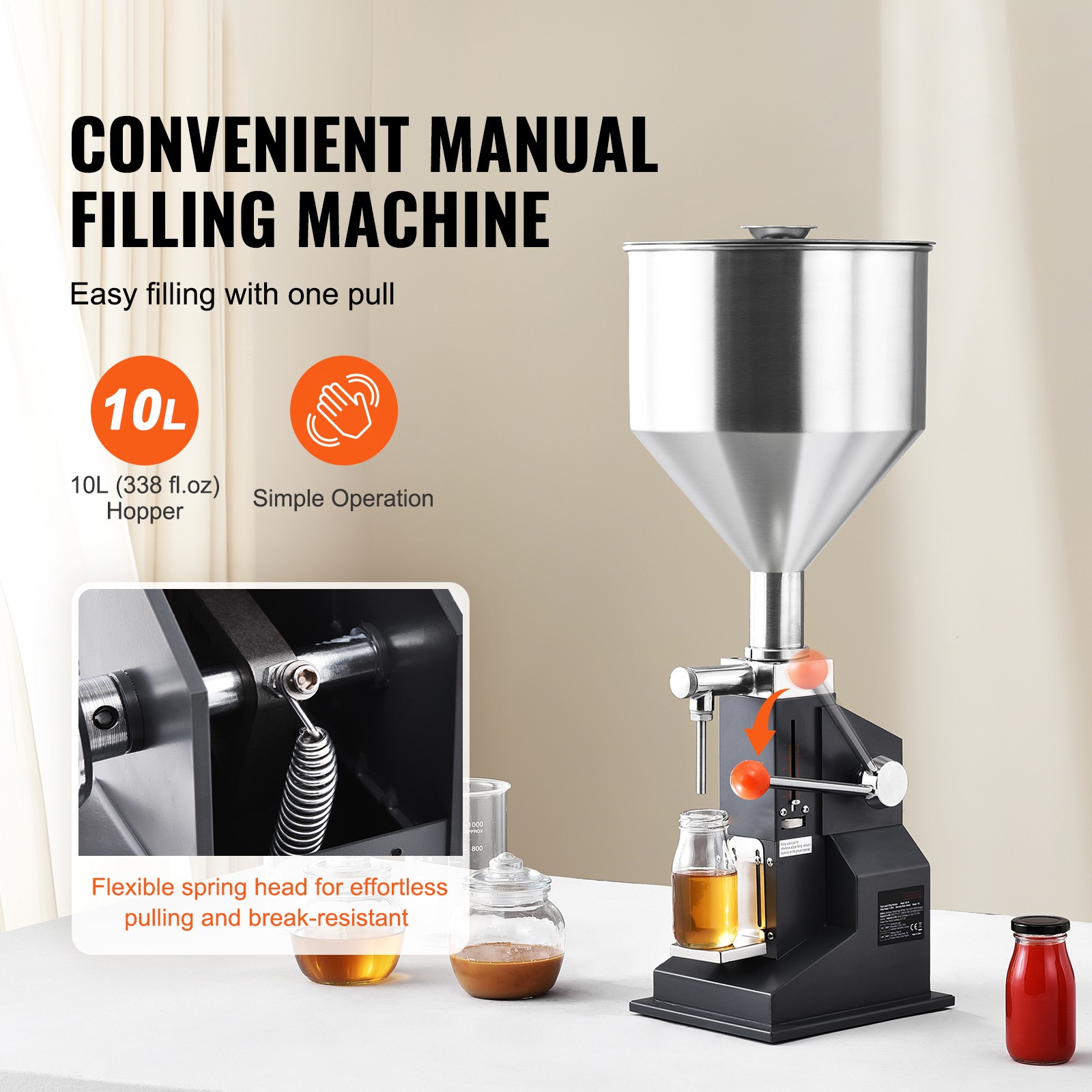Manual Liquid Filling Machine Oil Paste Bottle Filler 5-50ml Adjustable