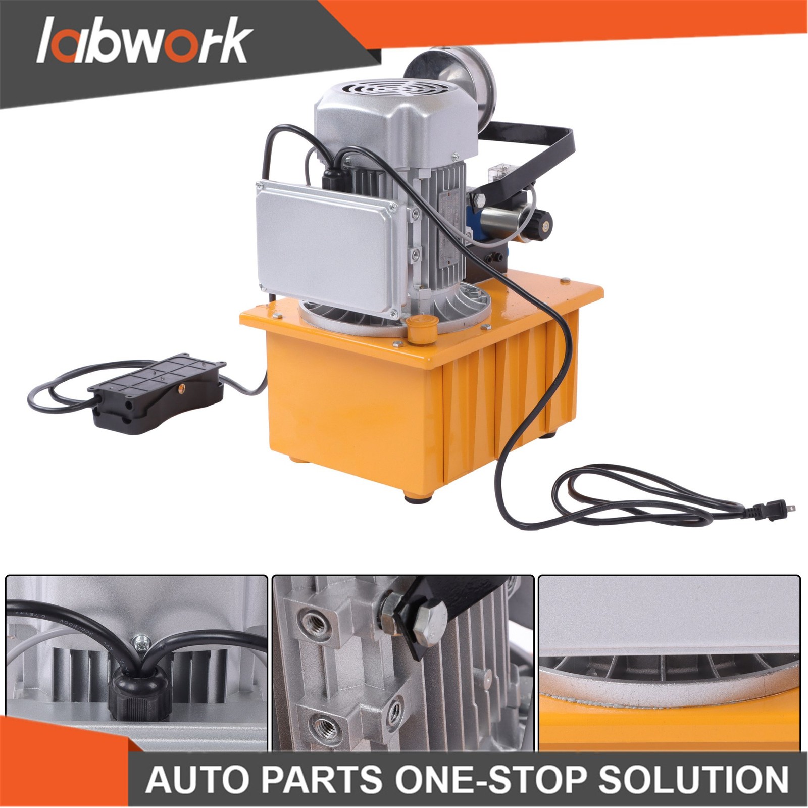Labwork 10000 PSI Double Acting Hydraulic Pump 8L 0.7L/min 750W 110V