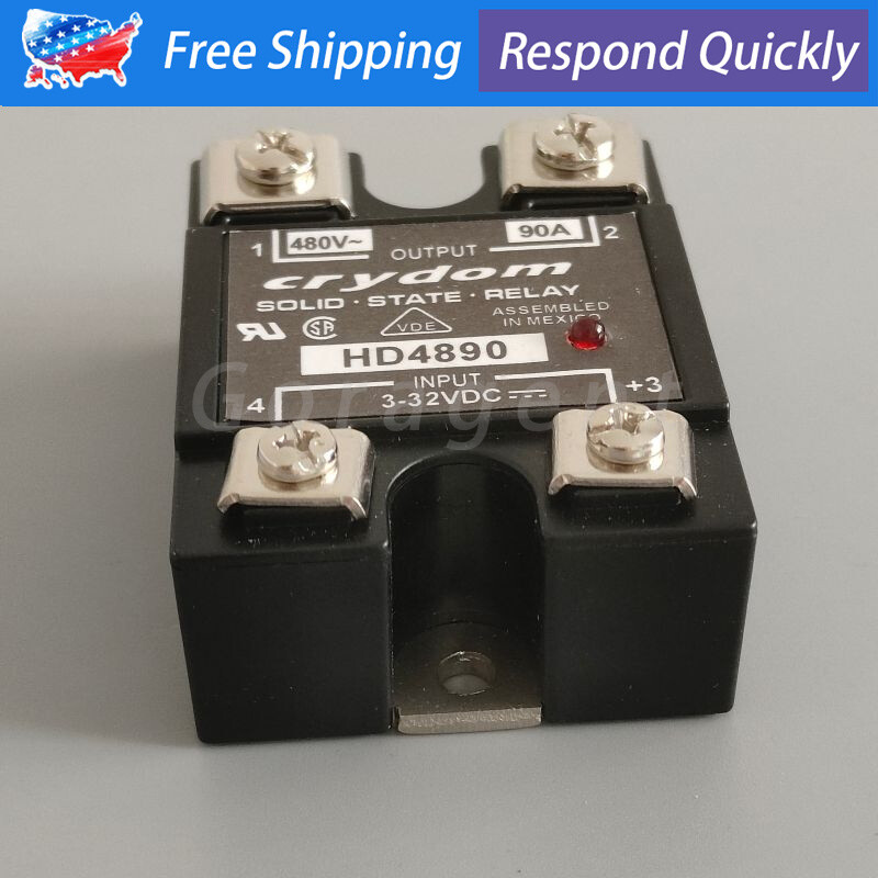 For Crydom HD4890 3-32VDC 480VAC 90A Panel Mount Solid State Relay SSR Modul