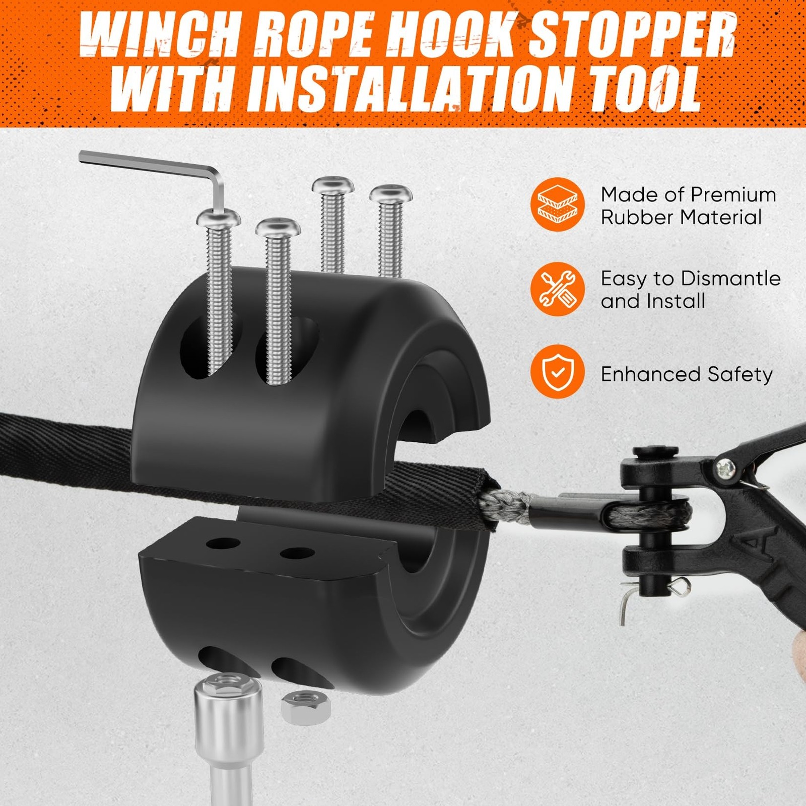 SHALL Winch Rope, 1/4 Inch x 50 Ft Synthetic Winch Rope – 10000LBS Winch Line…