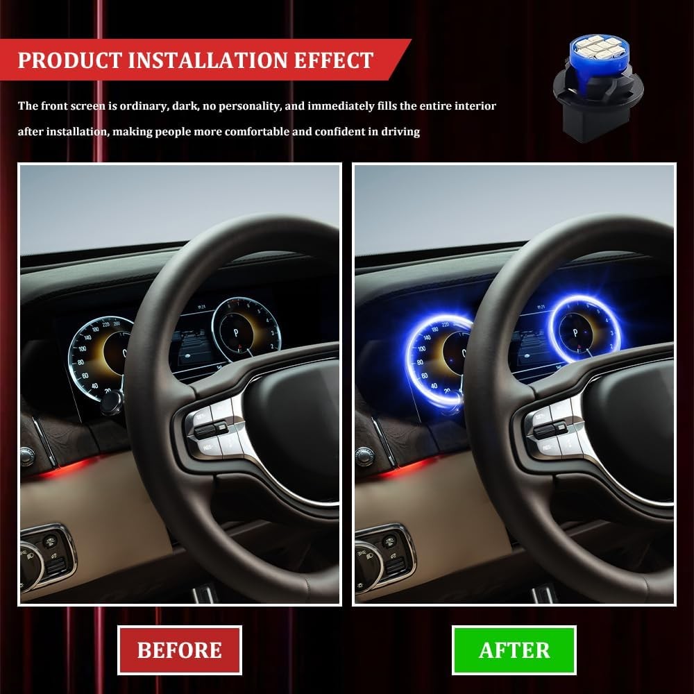 10PCS T10 194 168 LED Dash Instrument Light Bulbs with Twist Lock Color: Blue