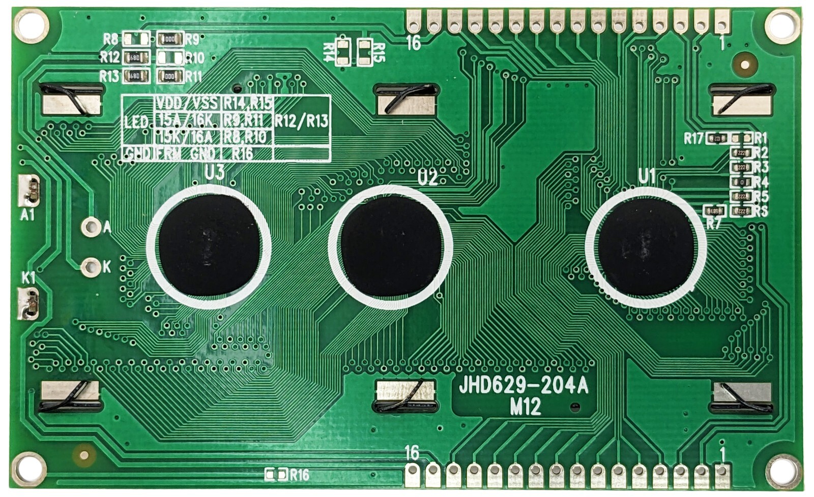 20×4 Dot Matrix Backlit LCD Module w/ Driver+Controller 98x60x9.5mm JHD629-204A