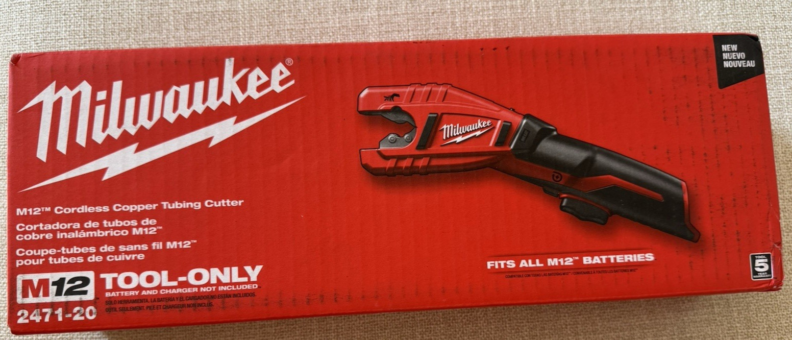 Milwaukee 2471-20 M12 Cordless Copper Tubing Pipe Cutter 3/8″ – 1″ New in Box