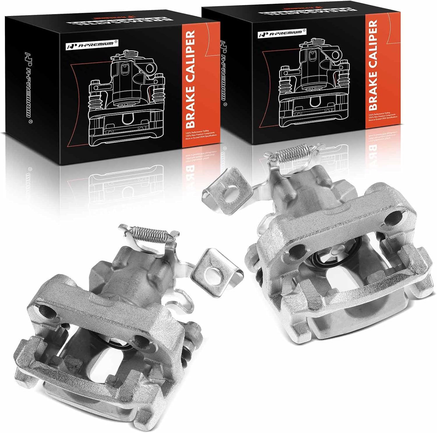 2010-2015 Toyota Prius Plug-In L4 1.8L Rear Brake Caliper Assembly Bracket Pair