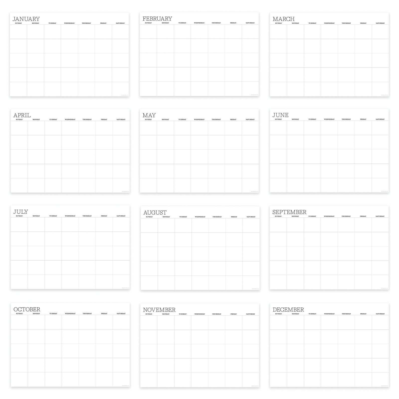 Undated 17″ x 12″ Dry Erase Medium Wire-o Hanging Horizontal Wall Calendar