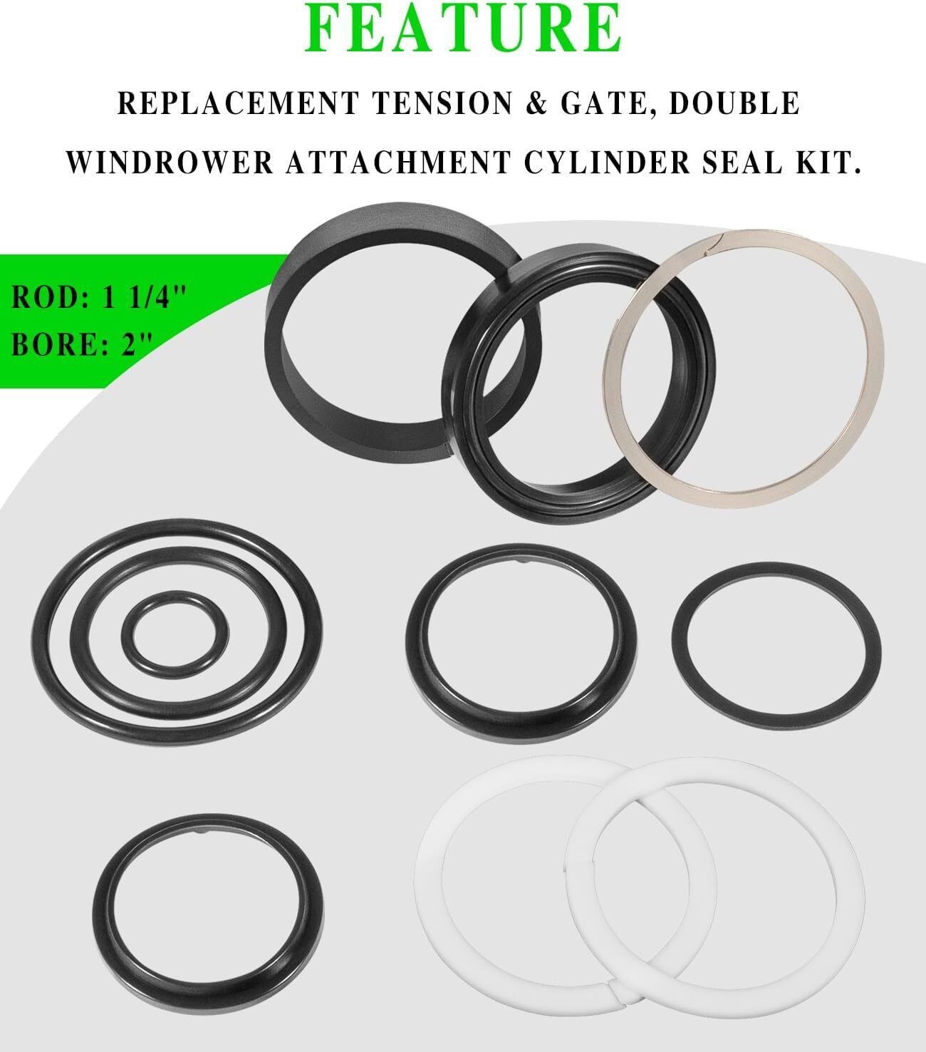 AE50113 Hydraulic Gate Cylinder Seal Kit for John Deere Cylinder AE40897 AE40898