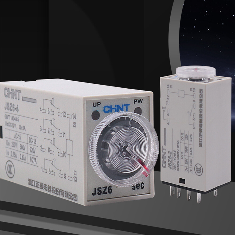 AC 220V DC 12V/24V Time Delay Relays 1/5/10/30/60S 5Min JSZ6-2 8PIN JSZ6-4 14PIN