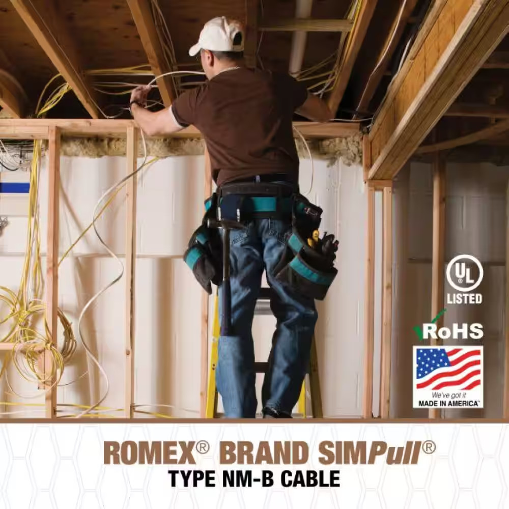 1,000 Ft. 14/2 Solid Romex Simpull CU NM-B W/G Wire