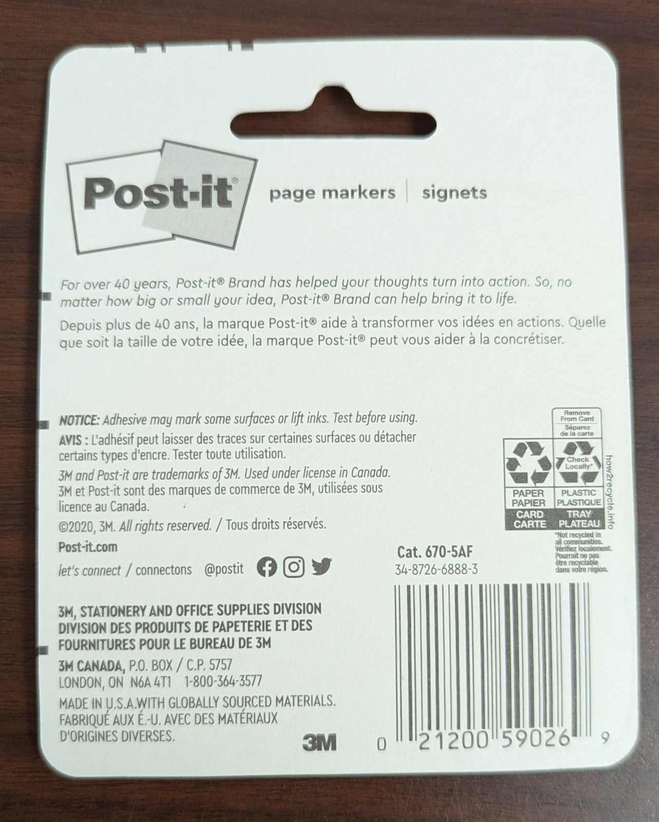LOT OF 5 – POST-IT 250ct PAGE MARKERS 05.»x 1.75″ EACH = 1250 PAGE MARKERS TTL