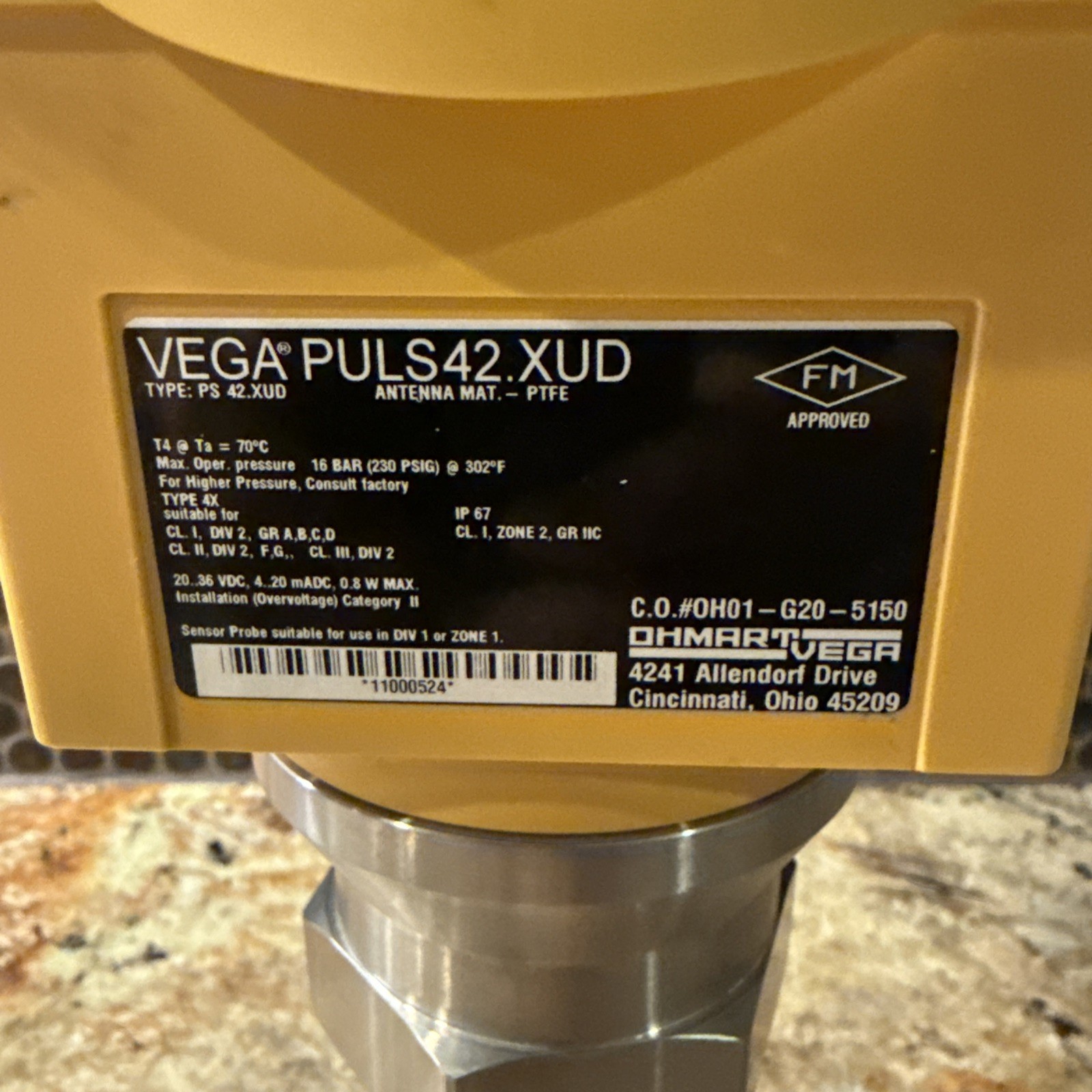 OhmartVega VEGAPULS 42.XUD FM Liquid Level Radar Sensor 80GHz ** NO Controller *