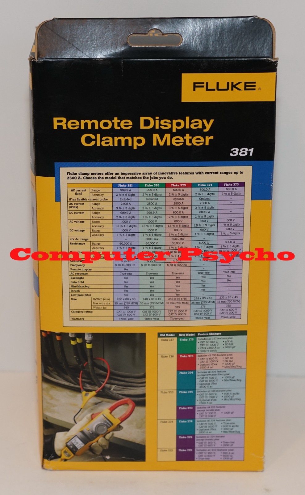 FLUKE 381 1000A AC/DC TRUE RMS WIRELESS CLAMP METER W IFLEX PROBE
