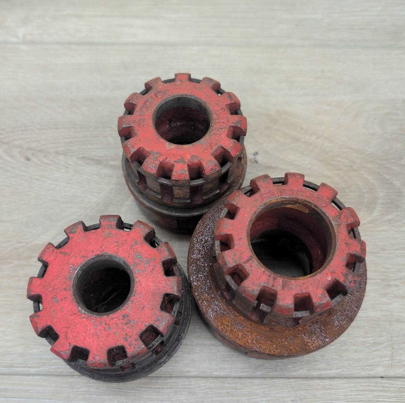 Lot of 3 Ridgid Die Heads For 111-R Pipe Threader 1/2″, 3/4″ & 1″ USA Made