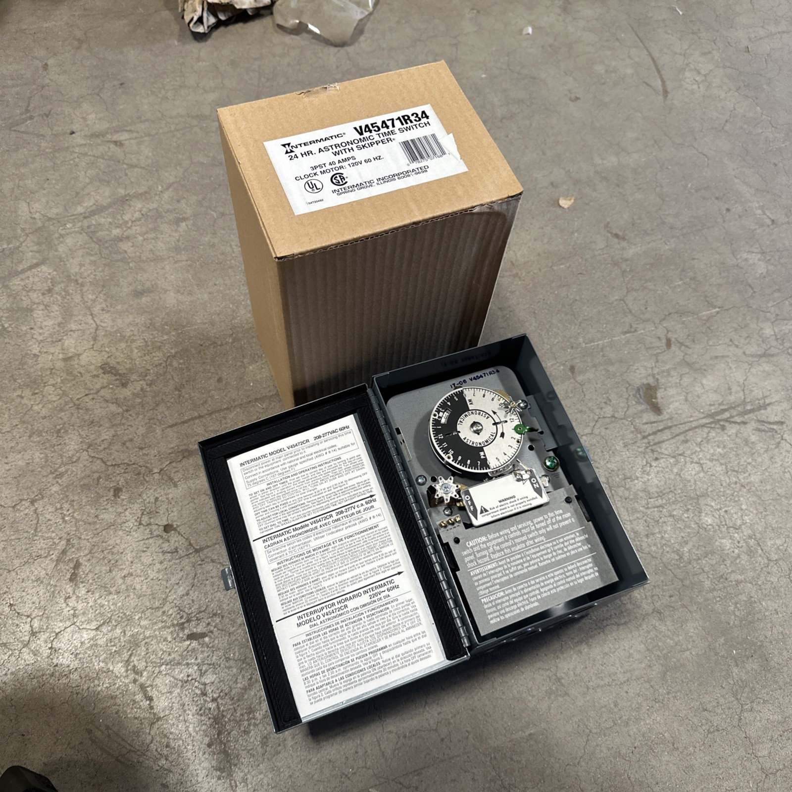 (C) Intermatic V45471R34 24 HR. Astronomic Time Switch With Skipper 3PST 40A⚡️