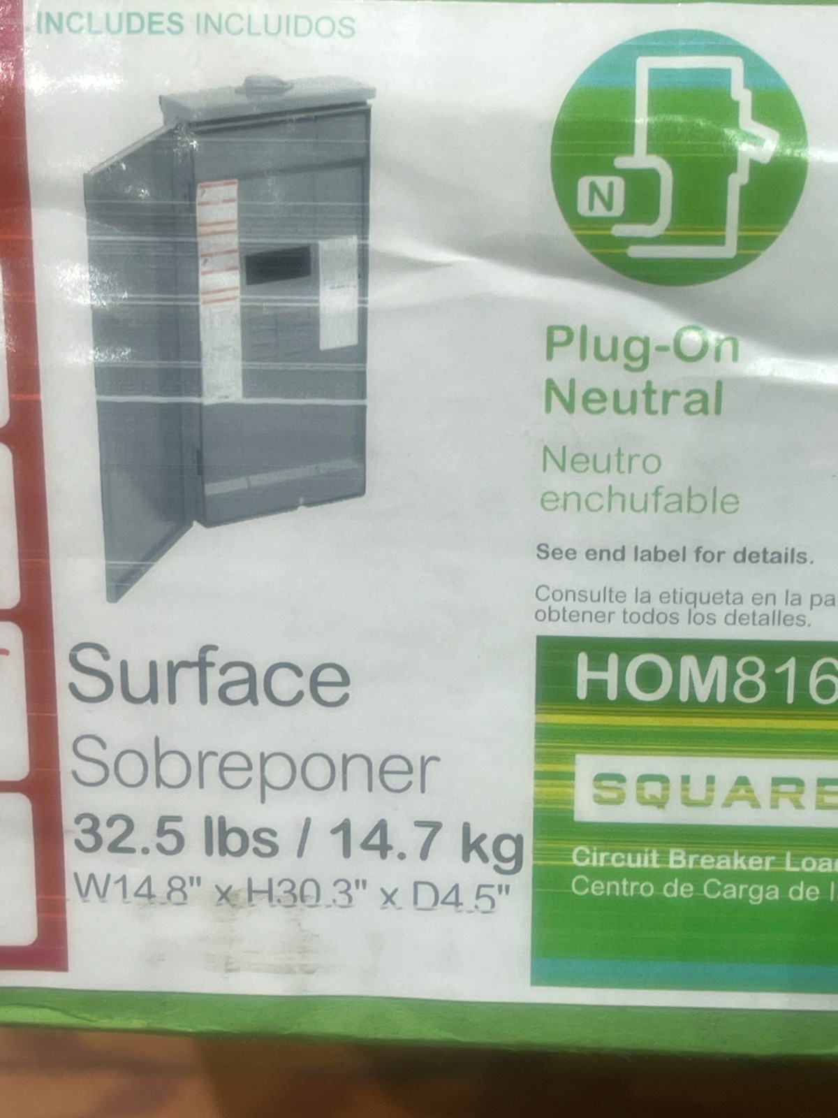 SQUARE D HOMELINE HOM816M200PFTRB 200A 8-SPACE 16-CIRCUIT BREAKER LOAD CENTER