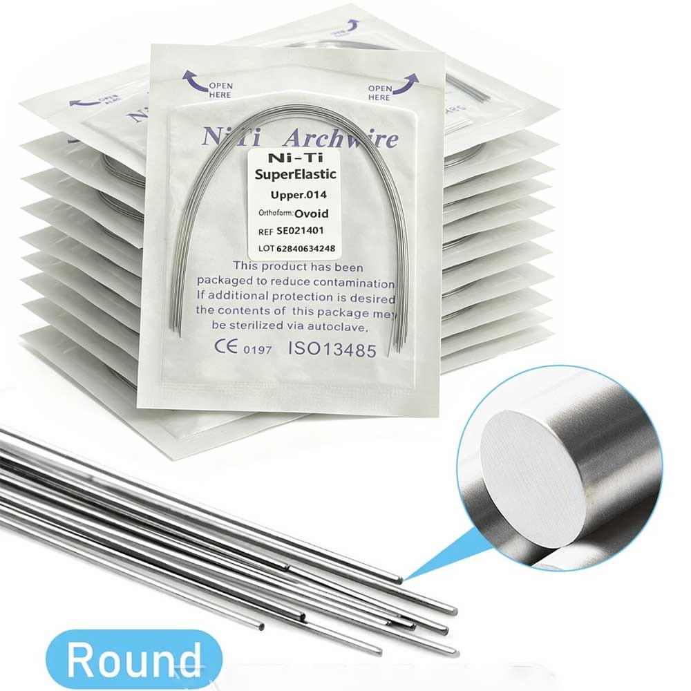 Dental Super Elastic Niti Arch Wire Round Ovoid Form Bracket Braces 10 packs