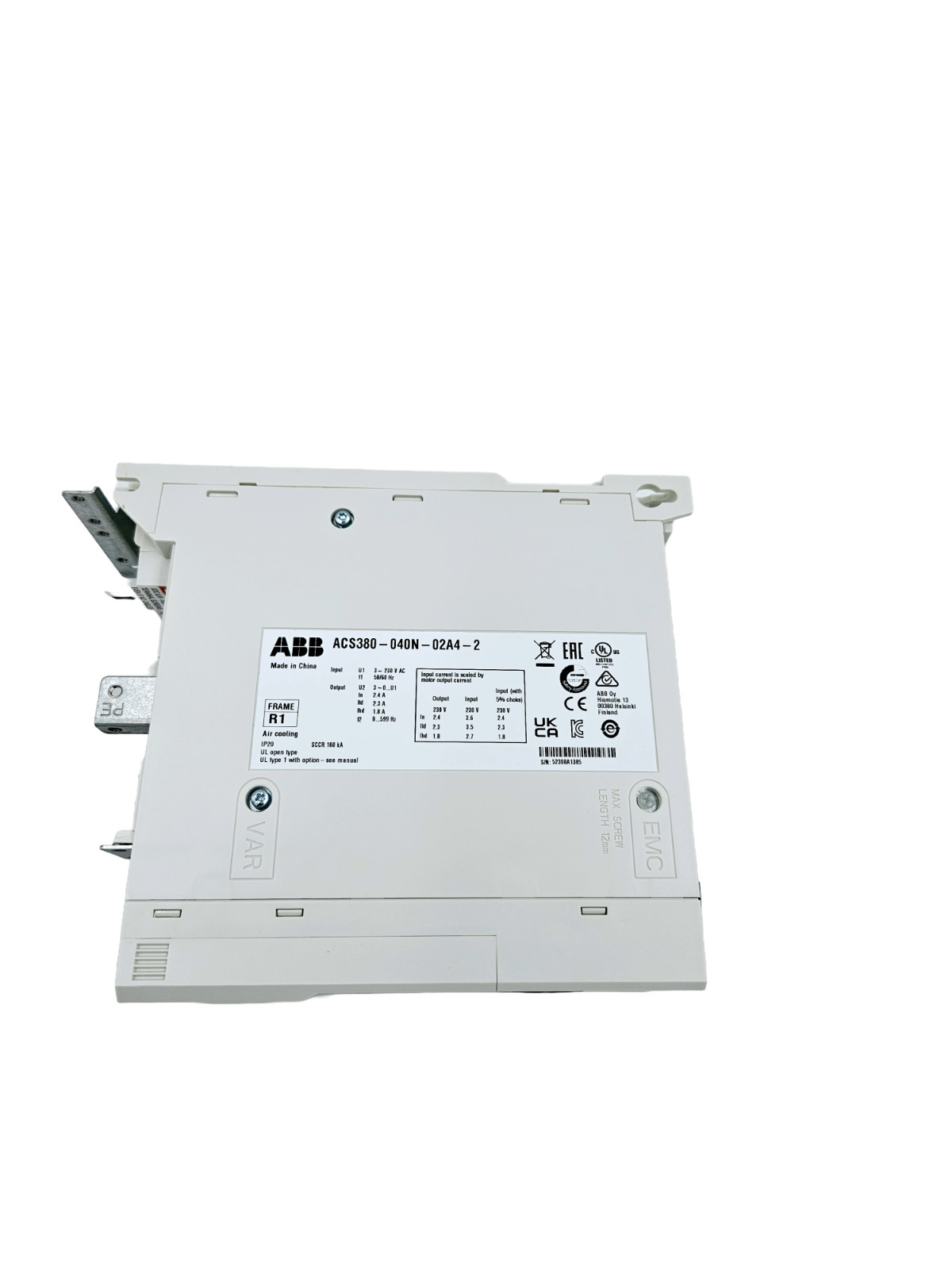 ABB ACS380-040N-02A4-2 AC DRIVE 0.37 KW (0.50 HP) [FAST SHIPPING]