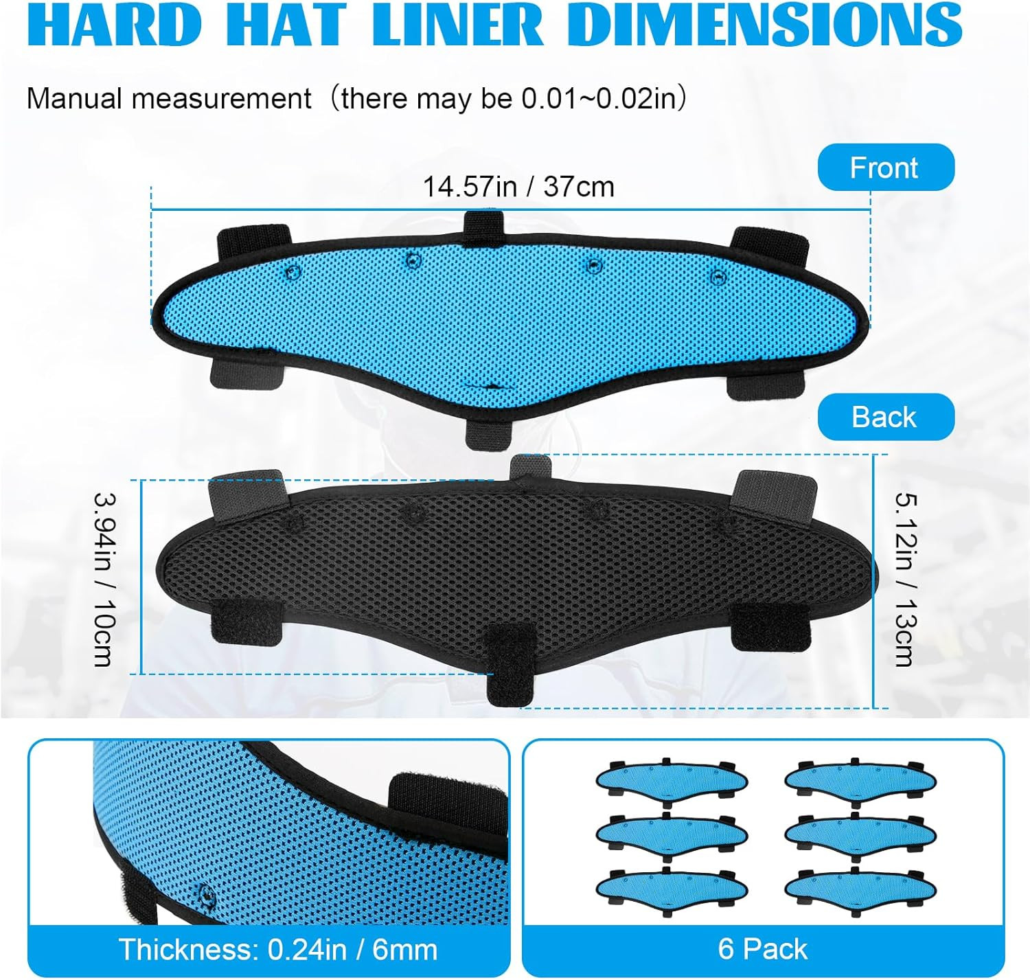 Hard Hat Sweatbands, Reusable Hard Hat Cooling Liner Replacement for Most