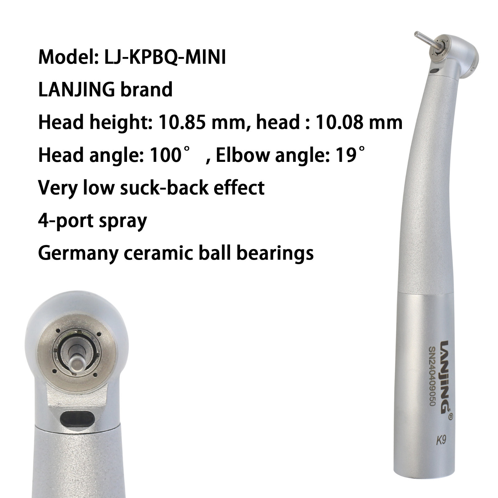 COXO Dental High Speed Fiber Optic Handpiece Turbine KaVo Coupler 4 Hole 6 Pin