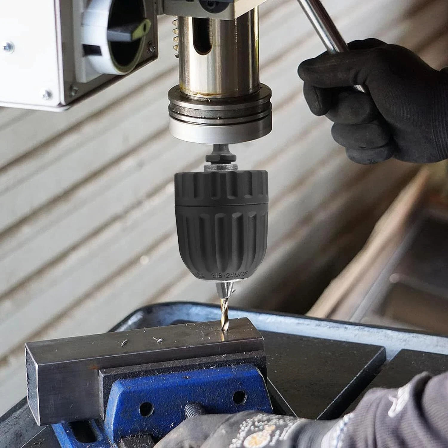 3/8″ Keyless Drill Chuck Adapter with 1/4″ Hex Shank for Impact Drivers
