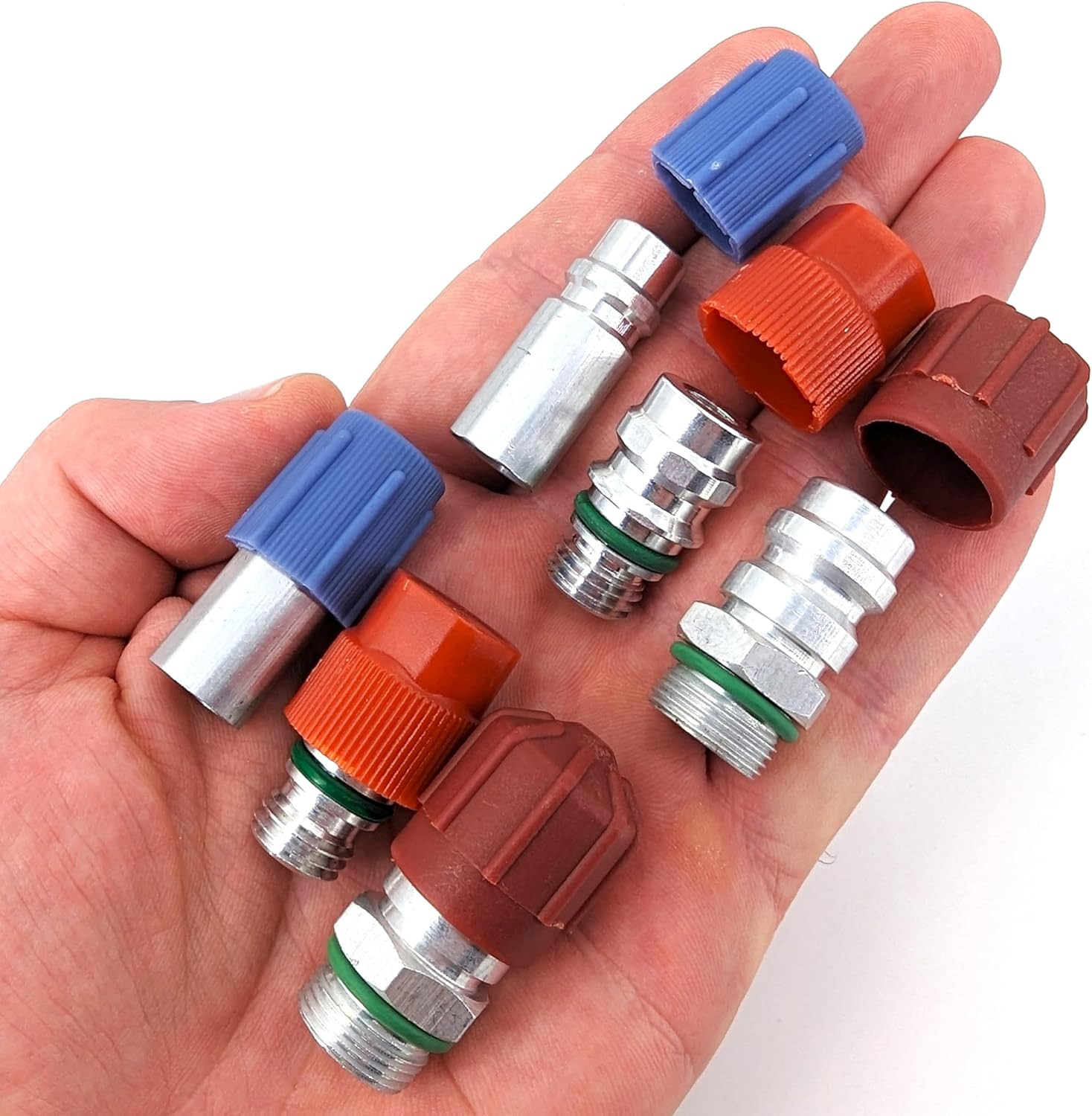 R134A A/C Valve Core & Dust Cap Kit | Assortment of 23 Styles – 188 Pieces | AC