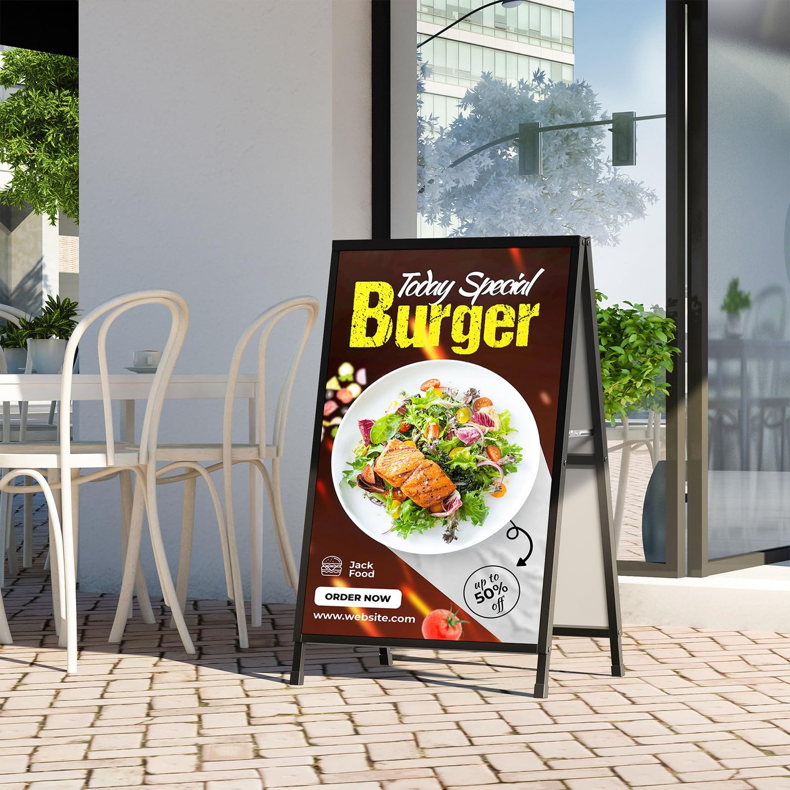 Cakokow A Frame Sign 24×36 Sandwich Board Double-Sided Folding Sign Display