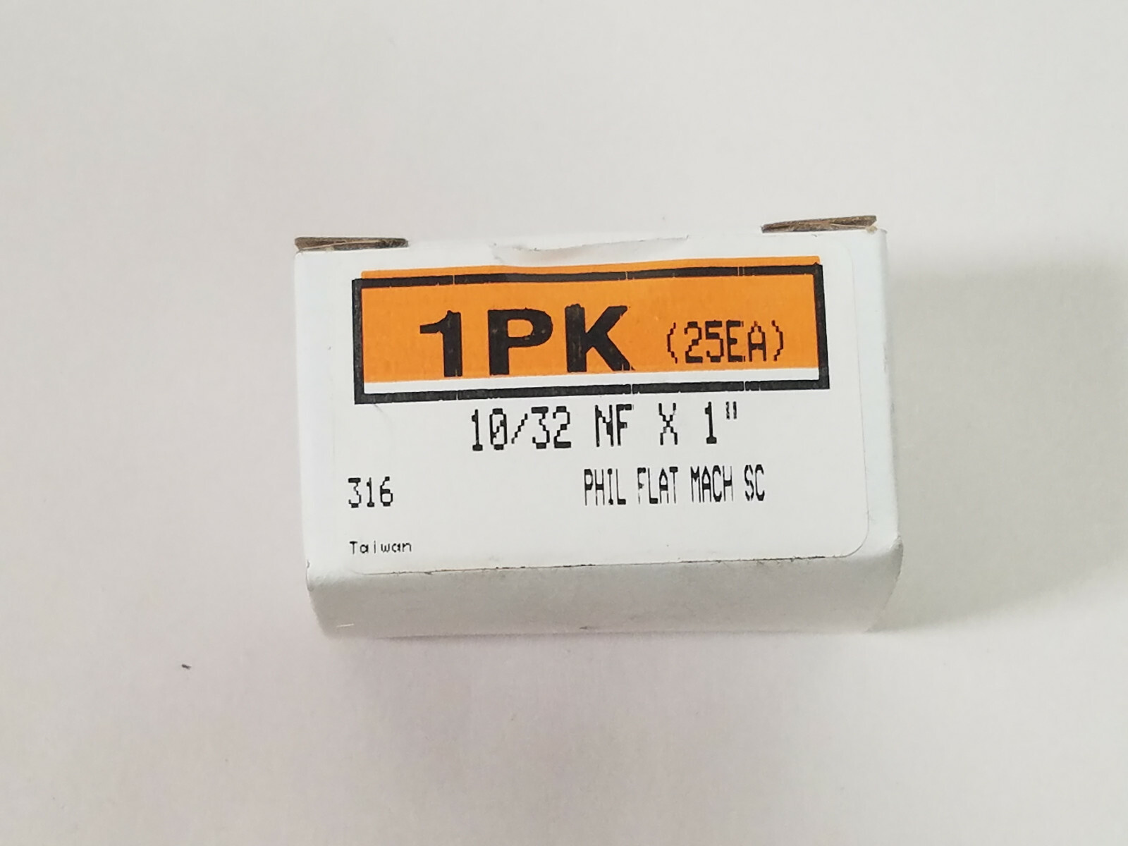 New 1 PK (25EA) 316 PHIL FLAT MACH Screw 10X32 NF X 1, ( Lot of 10 boxes)