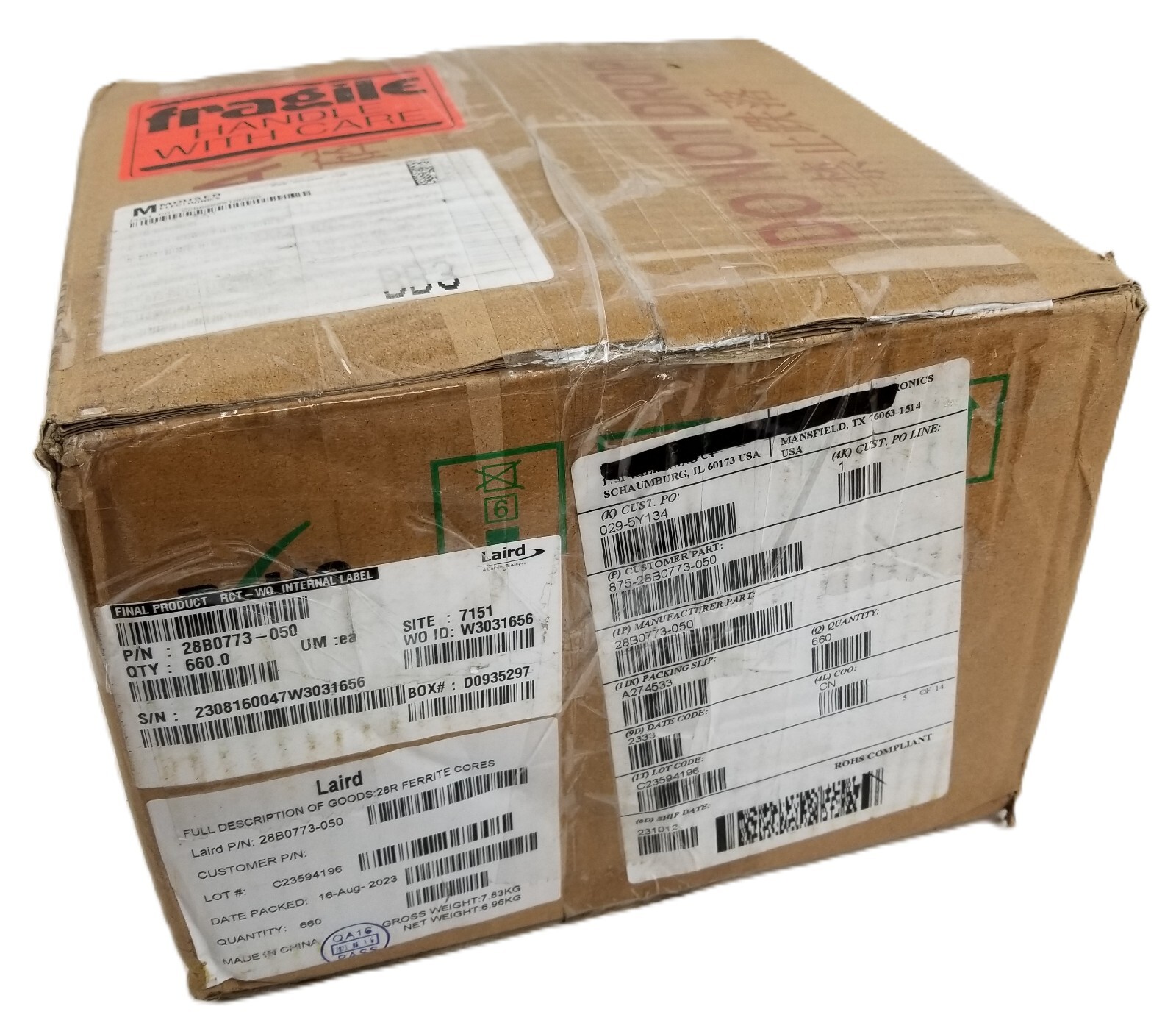 660 Laird 28B0773-050 28R Ferrite Cores 141 OHM SOLID Round Type Series 28B NEW