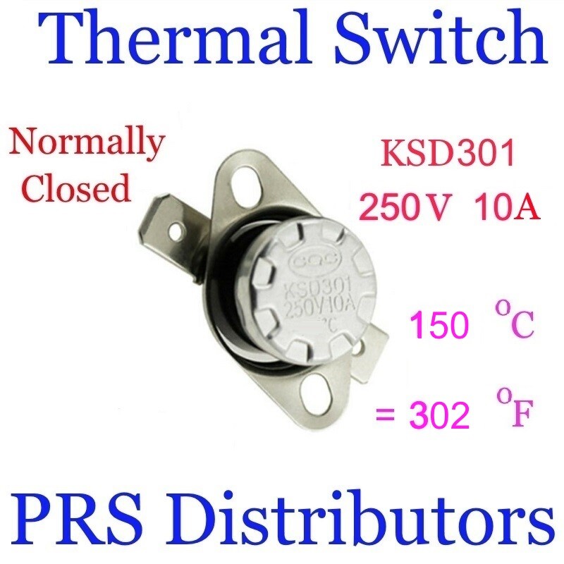 KSD301 10A 250V 150°C 302°F Thermostat Temperature Switch Thermal control Switch