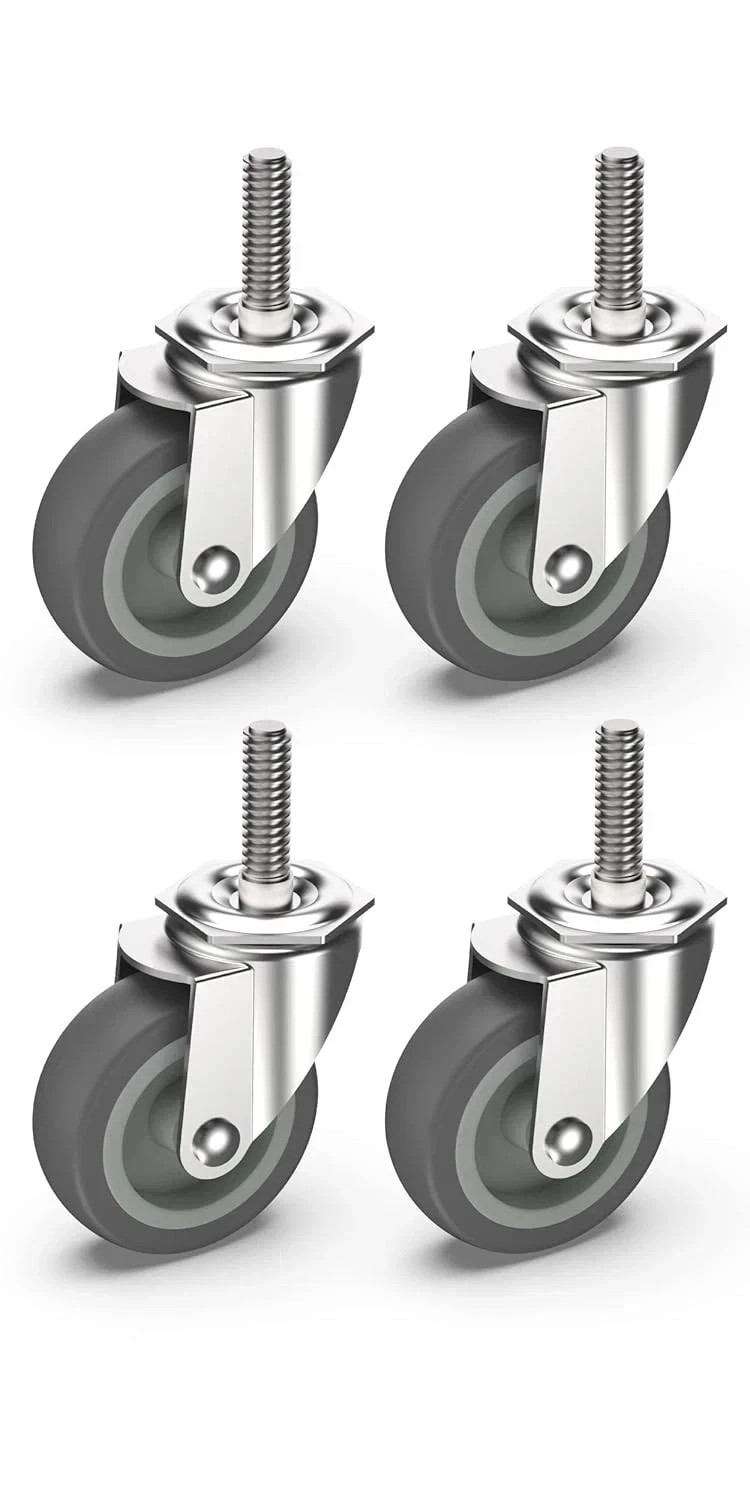 3 Inch Caster Wheels Threaded Stem Casters Set of 4 Heavy Duty Swivel Wheel NEW*